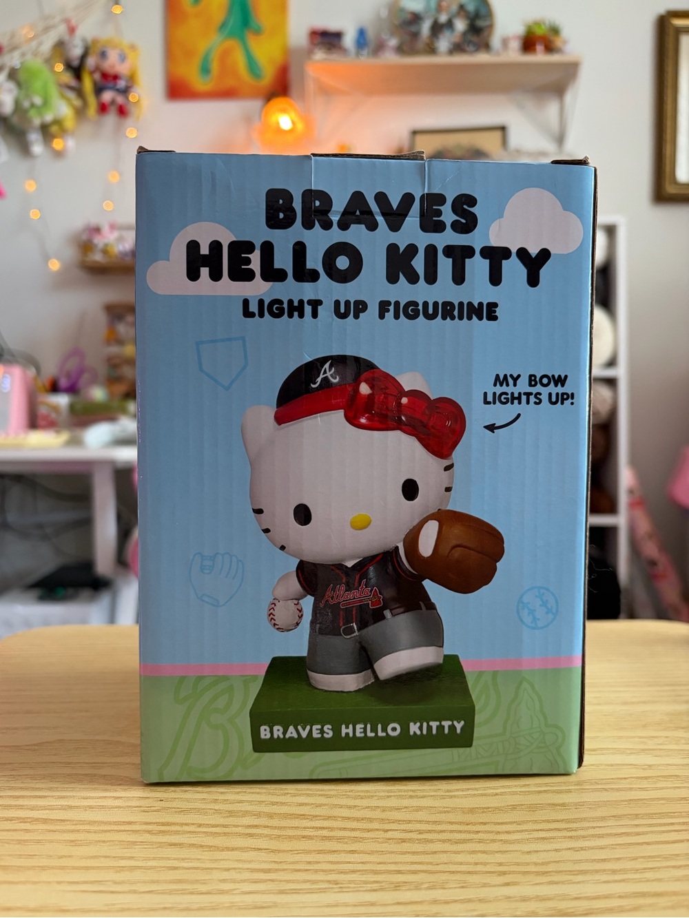 Atlanta Braves Hello Kitty Light Up Figurine NIB Sanrio MLB Collectible